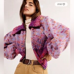 NWT Free People Sugar and Sweets Knit Bomber in XS — $248 @ FP now!